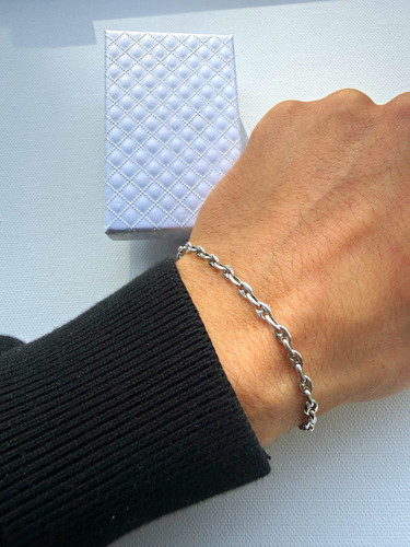 S925 bohnenarmband 3mm 19cm - s925,