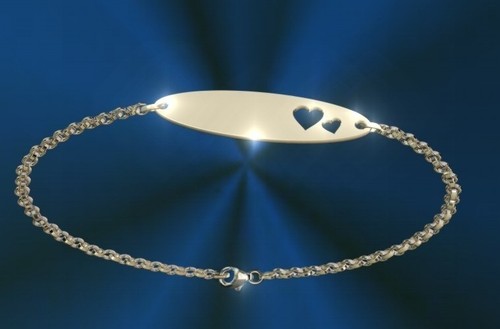 Armband oval 925 - ♥,