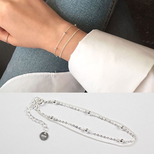 Doppelarmband kugel sterling - doppelarmband,