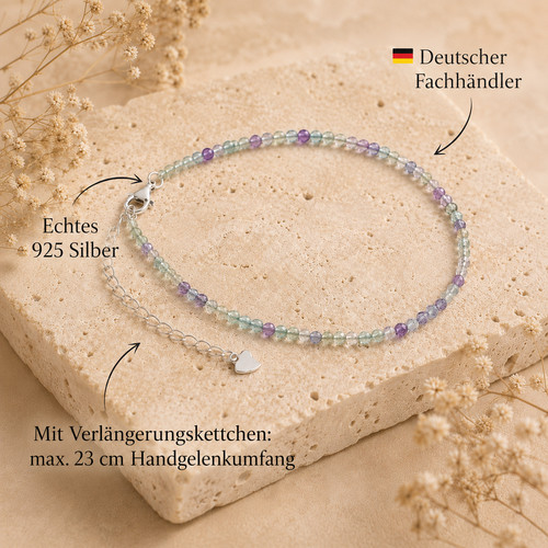 Fluorit edelstein armband mm - edelstein, 2
